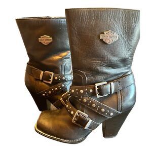 Harley Davidson Black Biker Boots‎ Women's Size 7